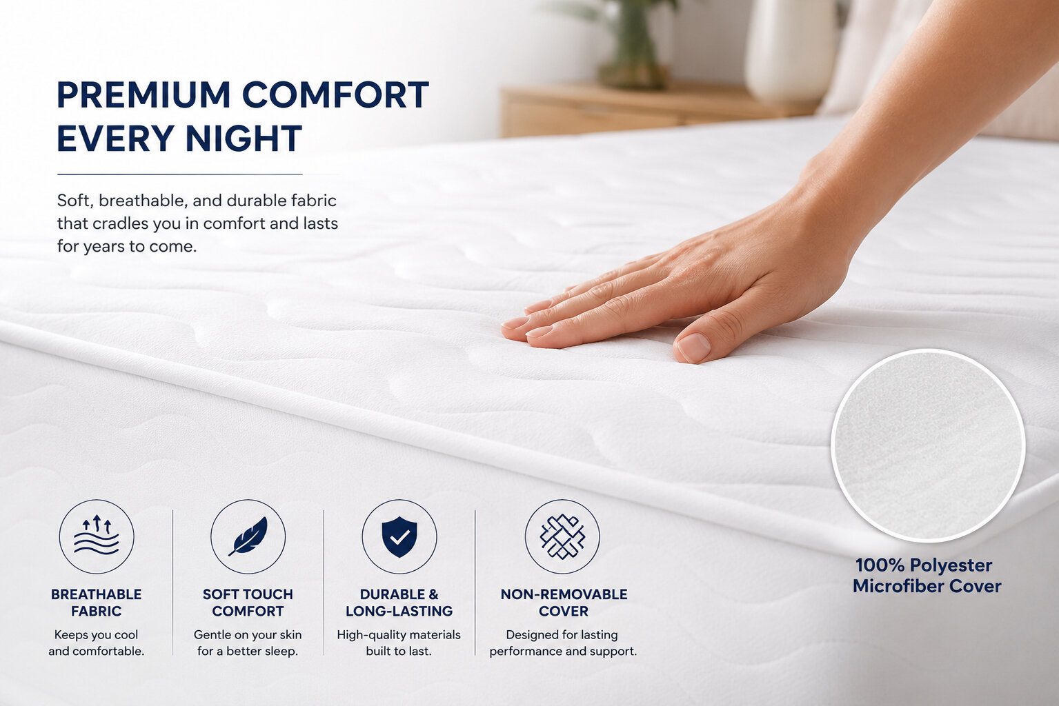 Madrats Furniflex Optima Light, 120 × 200 × 19 cm, H3/H3 - Pilt 5